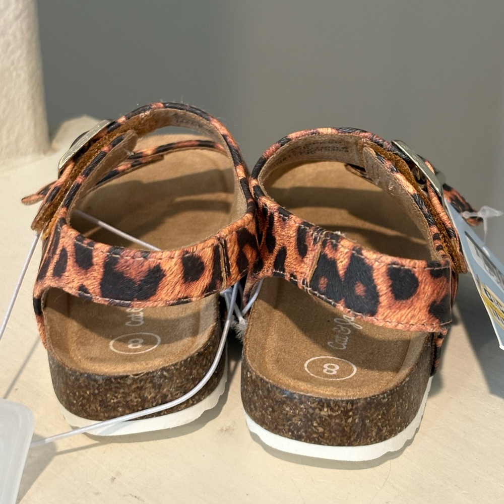 Toddler Reagan Footbed Sandals Brown Leopard Print - Cat & Jack - Size 8 NEW - Picture 4 of 6